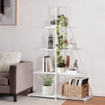 thumbnail image 1 of 4 niveles slim multi-purpose ladder estante: space-saving engineered wood organizer para oficina, dormitorio de esquina in blanca, 1 of 6