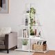 thumbnail image 1 of 4 niveles slim multi-purpose ladder estante: space-saving engineered wood organizer para oficina, dormitorio de esquina in blanca, 1 of 6