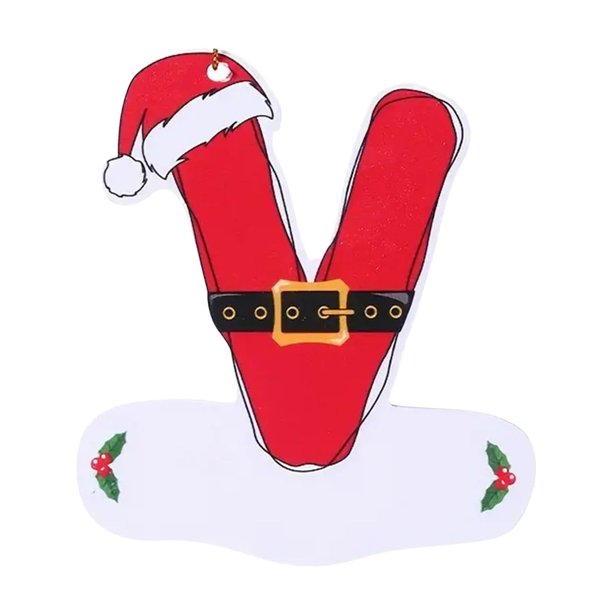 Adornos de árbol de Navidad del alfabeto de Caperucita Roja | Juego de 26 decoraciones colgantes festivas de acrílico | Letras caprichosas para corona y exhibición navideña | Diseño de bucle fácil |