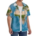 thumbnail image 2 of Goofa Earth View World Map Printed Men's Casual Short-sleeved Shirt,Lightweight Breathable Button-down,Summer Casual men's top,Versatile Fashion shirt-4X-Large, 2 of 7
