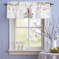 thumbnail image 4 of Valance Curtains for Kitchen Windows Pink Bunny Ear Spring Flower on White Rod Pocket Valance Easter Egg on Branch Short Window Curtain Topper for Bedroom Living Room Bathroom 42x12in,1&nbsp;Panel, 4 of 9