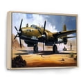 thumbnail image 2 of Designart "Vintage Charm An Airplane in the Desert I" Transportation Floater Framed Wall Art Print, 2 of 7