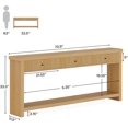 thumbnail image 2 of Tribesigns 70.9" Extra Long Console Table with 3 Drawers, Wooden Entryway Sofa Table with Open Storage Shelves, Oak Finish Hallway Couch Table for Living Room Foyer or Entrance, 2 of 5