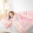 thumbnail image 3 of Homewish Bohemian Mandala Flowers Twin Comforter Sets,Pink Watercolor Gradient Bedding Set,Pink Reversible,2pcs,1 Comforter and 1 Pillowcase, 3 of 7