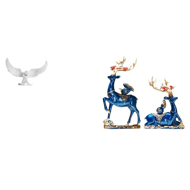 Escultura de ángel,Estatua de ángel para decoración del hogar,manualidades,color blanco,Escultura de ángel Figura de resina Regalos decorativos,Estatua de escultura de ciervo,Escultura de