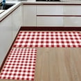 thumbnail image 4 of Kitchen Rugs and Mats 2 Pieces Red Buffalo Plaid Runner Rug Sets White Check Soft Comfort Standing Kitchen Mats for Floor Absorbent Area Rugs Carpet Non Slip Farmhouse Cushioned Doormat Home Decor, 4 of 7