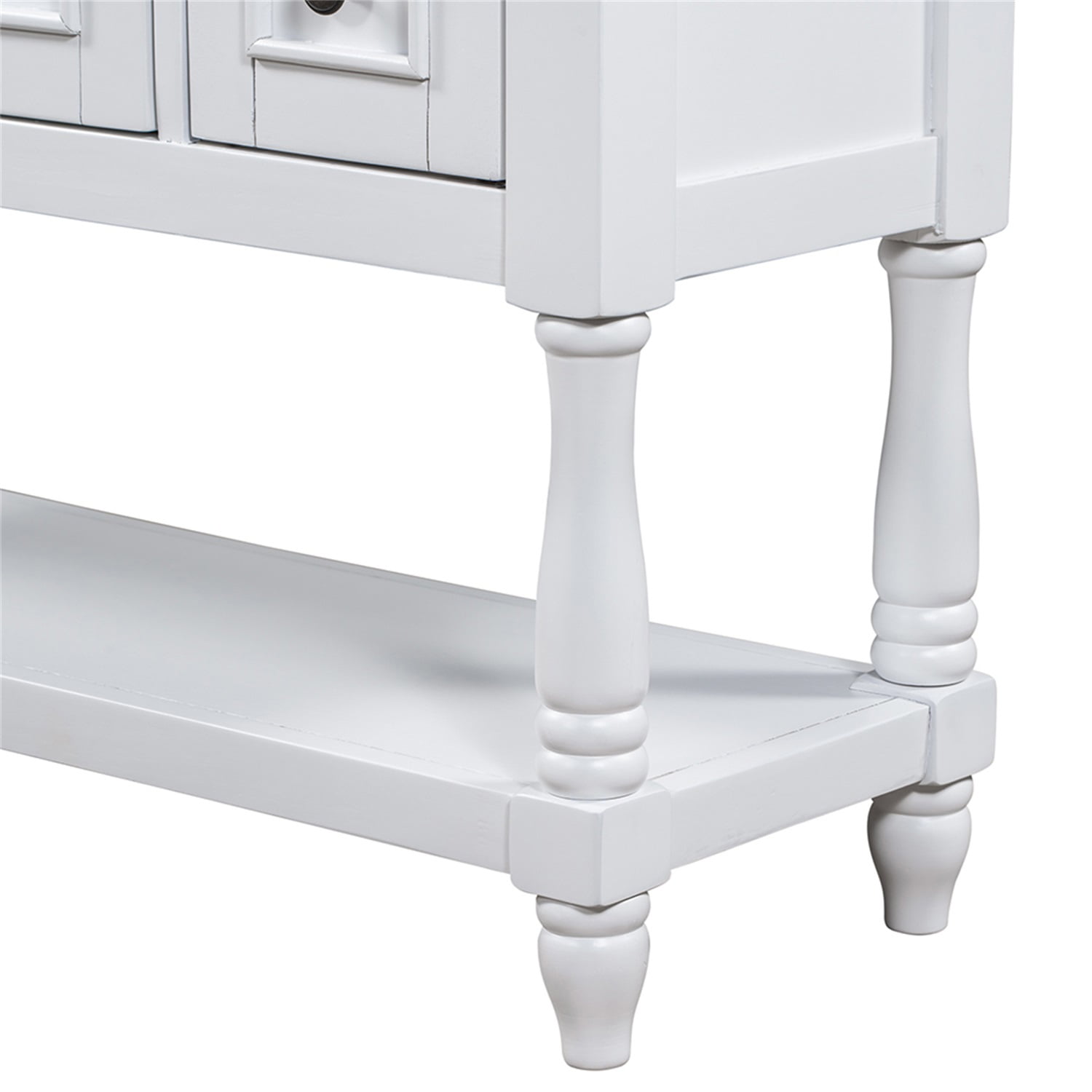 Canddidliike Antique White 4-Drawer Console Sofa Table for Living Room Entryway Kitchen