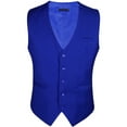 thumbnail image 6 of HISDERN Men's Suit Vest Business Formal Dress Waistcoat Vest with 3 Pockets for Suit or Tuxedo Royal Blue, 6 of 7