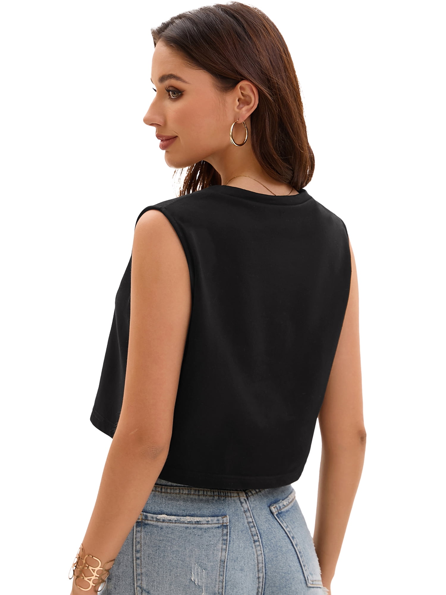 DARING DIVA Stylish Loose Fit Women's Top with Crew Neck Design M Black