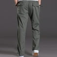 thumbnail image 4 of ADSSDQ Mens Lightweight Pull On Zip Fly Drawstring Cargo Pants Elastic Waist Relaxed Fit 6 Pockets Army Green 6XL, 4 of 5