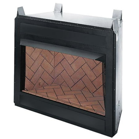 - 42 in. Vent Free Firebox, Circulating & Clean Faced - Natural White Stacked Refractory Brick Liner