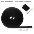 thumbnail image 2 of Uxcell 1 pieza 11 yardas bandas elásticas para coser 1-1/2" ancho cordón elástico plano para manualidades de bricolaje negro, 2 of 6
