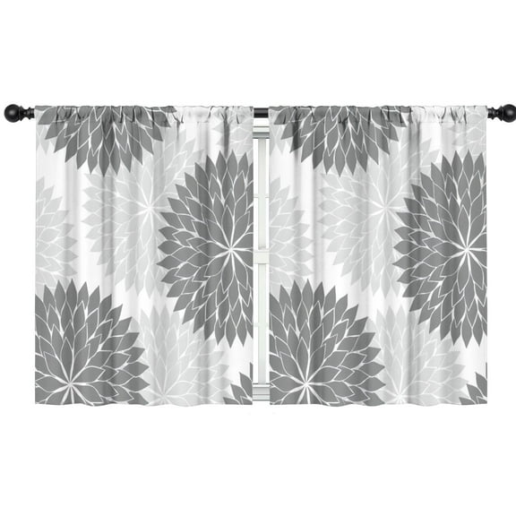 Blackout Kids Curtains,Gray Floral and Petal Pattern Childrens Insulated Curtains Set Of 2,Bedroom Essentials,Toddler Room Decor 42x54in(106x137cm)