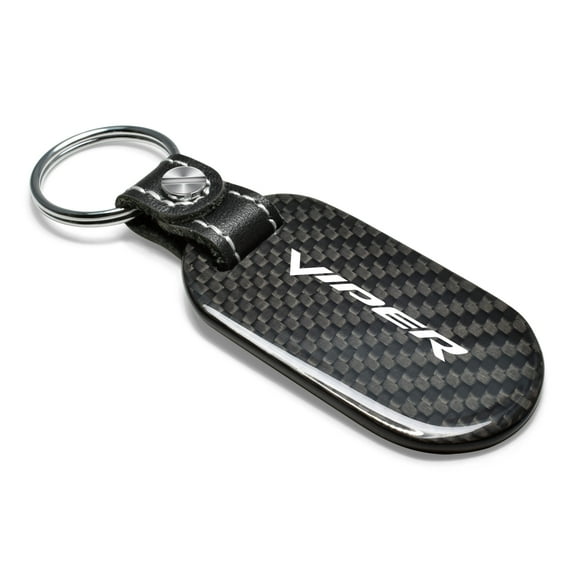 Dodge Viper 100% Real Carbon Fiber 3 mm Thick Tag Style Key Chain Keychain