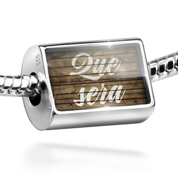 Neonblond Charm Painted Wood Que Sera Sera 925 Sterling Silver Bead Walmart Com Walmart Com