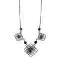thumbnail image 1 of Alamode LO4727-16 Femmes Collier en Métal Blanc Ruthénium avec Synthétique en Jet - 16 Po., 1 of 1