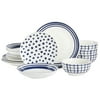 Gap Home New Blue 16-Piece Blue & White Decal Fine China Dinnerware Set