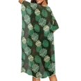 thumbnail image 4 of HELLHERO Monstera Leaf Print Bathing Suit Cover Up High Quality Fabrics Vacation Vibe Free Size Long Kimono Swimsuit Cover Up for Women, 4 of 6