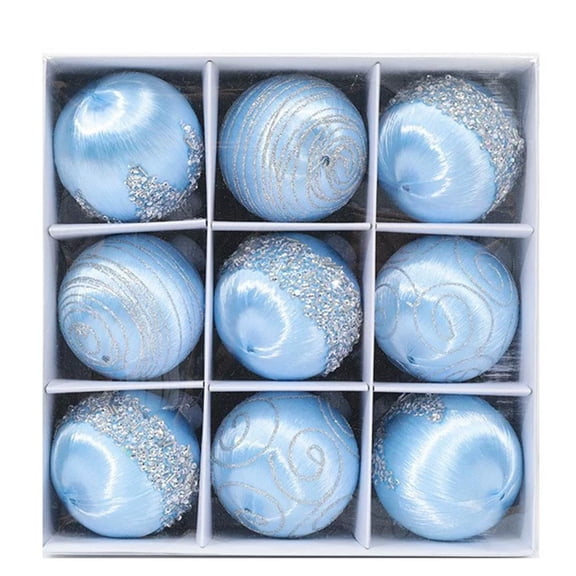Christmas Tree Ornaments - Satin Christmas Ball Ornaments for Xmas Holiday Party Indoor Decorations - 3.15inch Pack of 9