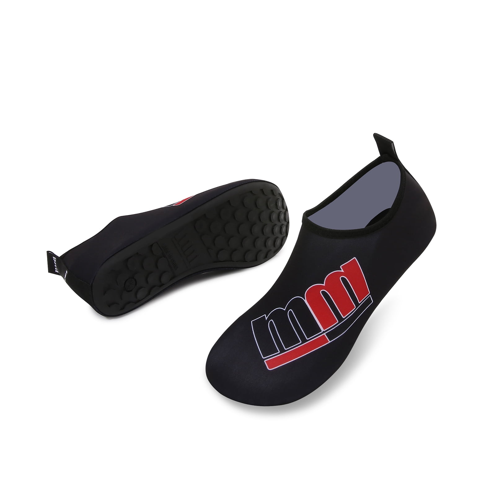 Men and Women a Slip On Barefoot Quick-Dry Beach Aqua Yoga Water Shoes (MM/Black, 7.5-8.5 Women/6.5-7.5 Men)