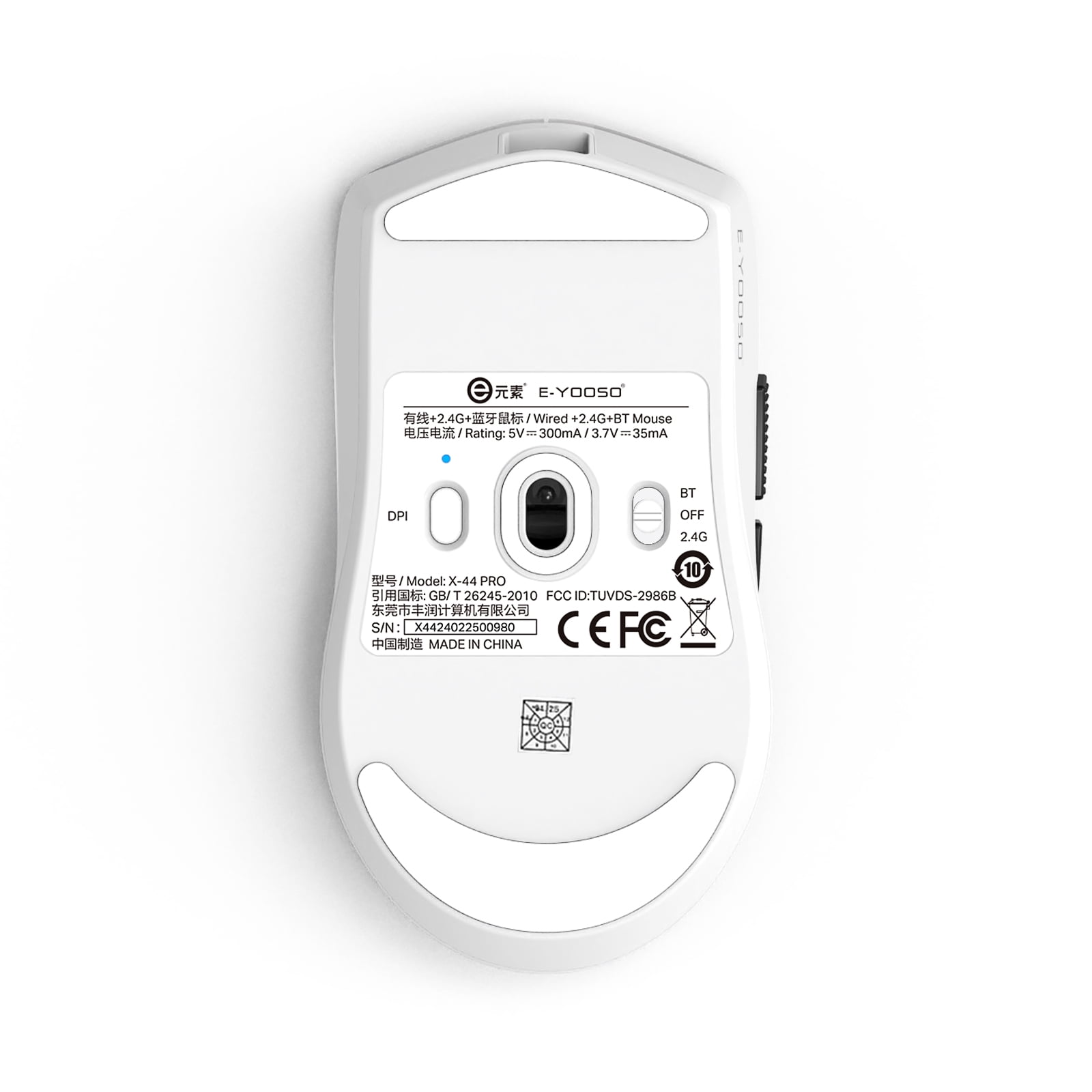E-YOOSO Wireless Gaming Mouse, 49g Superlight, PAW3395 Sensor 26,000 DPI, 2.4G/Bluetooth 5.1/Wired, 5 Programmable Buttons, 150 Hr Battery