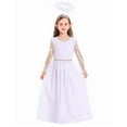 thumbnail image 6 of ChaoLingNeng Girls White Angel Dress for Christmas, Dress Halo Wings White Fancy Dress Up for Girls, Kids Princess Nativity Christmas Holiday Role Play Wear, 6 of 7