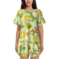 thumbnail image 1 of Balery Cartoon Dinosaurs Conjunto de Pijama para Mujer con Estampado, Dos Piezas de Manga Corta y Shorts, Ropa de Dormir Suave con Cuello Redondo y Bolsillos-Small, 1 of 6