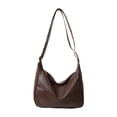 thumbnail image 2 of Bolso de hombro casual para mujer | Bolso de mano de cuero PU Bandolera bandolera | Correa ajustable | Se adapta al teléfono, la billetera y las gafas de sol | 28x20x10cm | Café Marrón Negro, 2 of 6