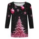 thumbnail image 4 of Camisetas de Navidad para Mujeres, 3/4 Manga Cuello Redondo Blusa con Estampado de Vacaciones, Top de Moda Casual, 4 of 9