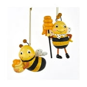 Kurt S. Adler Bee AIF4with Honey & Dipper Ornaments, 2 Assorted