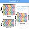 thumbnail image 3 of Haosy 3 Pack Reusable Ziploc Bags BPA Free Healthy Food Storage Bag Leakproof Sandwich Snack Freezer Bags Rainbow Block, 3 of 7