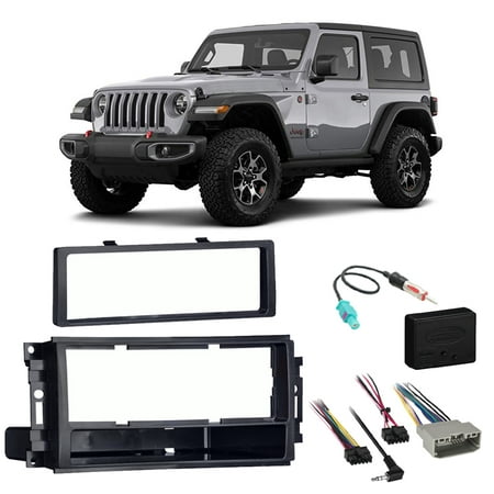 Jeep Wrangler & Unlimited 2017-2018 Single DIN Stereo Radio Install Dash Kit