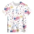 thumbnail image 5 of YDFCWXW Kids Boys 4th of July Shirts Toddler American Flag T-Shirt Girls Patriotic Short Sleeve Tees Cotton Top Clothes 3-13T (White, 6-7 Years), 5 of 5