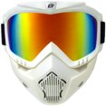 thumbnail image 1 of Birdz Lunettes Skylark Masque de Moto en TPU Blanc et Lunettes de Protection Détachables avec Verres Miroir ReflecTech Rouges, 1 of 5