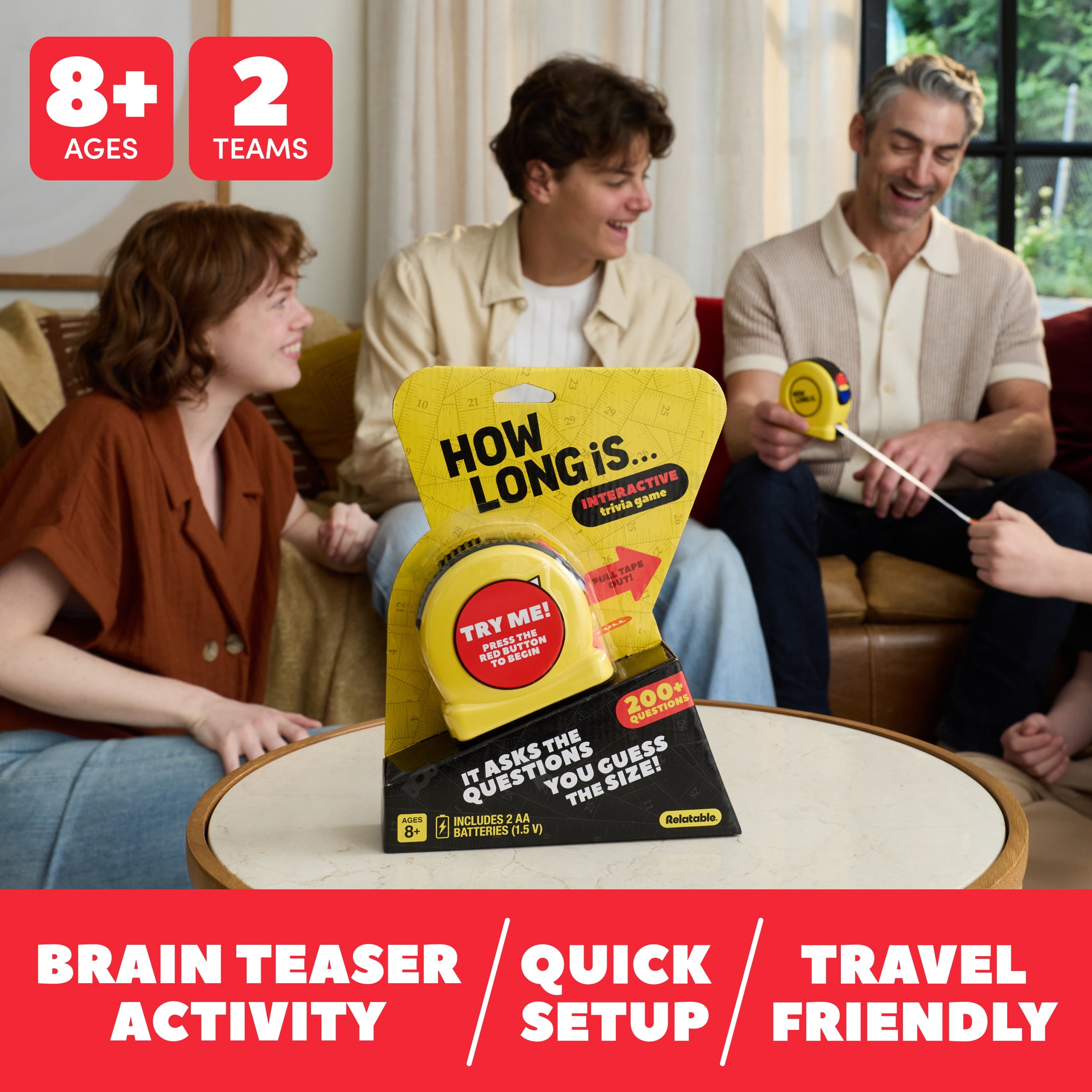 How Long Is by Relatable - Family Trivia Game, Includes 1 Device With 200 Questions Batteries Included