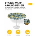 thumbnail image 2 of nqOlkjepod Lemon Bird Round Tablecloth, Fitted Table Cover with Elastic for 45"-54" Round Tables, Farmhouse Flowers Plant Leaf Spring Summer Table Cloth Outdoor Dinning Party Waterproof Tablecloths, 2 of 6