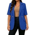thumbnail image 2 of Hilenly Short Sleeve Blazers for Women Open Front Suit Jackets Lightweight Blazer for Work Casual, 2 of 8