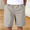 thumbnail image 3 of Mens Shorts Casual Summer Elastic Waist Straight Leg Lightweight Knee Length Walking Shorts with Pockets, 3 of 6