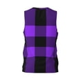 thumbnail image 2 of Rocae Purple Buffalo Plaid for Men's Basketball Jersey Lightweight and Breathable Athletic Tank Top,Quick-Drying Sports Jersey 3X-Large, 2 of 9