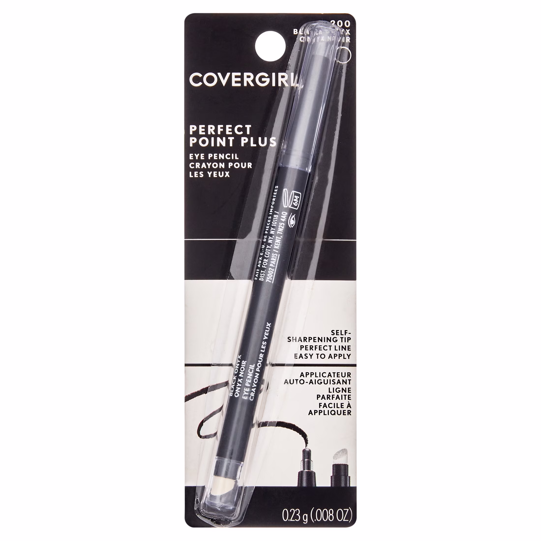 COVERGIRL Perfect Point Plus Eyeliner Pencil, Black Onyx Pack of 1, Long-Lasting, Versatile Black Eyeliner, Soft Smudging Tip, No Sharpening Needed