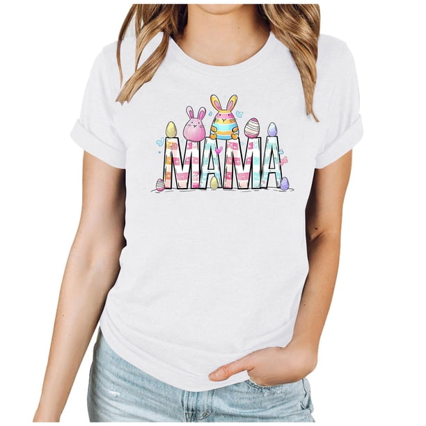 Mujeres Manga Corta de Verano Tops Día de San Valentín Impreso Cuello Redondo, Camisa de Moda Casual Blusa