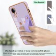 thumbnail image 6 of Compatible with iPhone XR Case with Smiley Face Pattern,Soft TPU Cute Plating Wristband Holder Case Camera Lens Protection Side Small Pattern Shockproof Wrist Strap Case Women Girls-Purple, 6 of 14