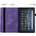 thumbnail image 2 of Allytech Slim Case for Amazon Fire Max 11 Tablet (13th Generation, 2023 Release) with Pen Holder & Card Pocket, Lovely Pattern PU Leather Adjustable Strap Multi-Angle Viewing Shockproof Case, Purple, 2 of 10