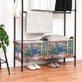 thumbnail image 3 of Yayeee Foldable Storage Basket for Shelves with Handles Set of 2 Waterproof Cloth Bins, Green Window, 3 of 7