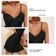 thumbnail image 5 of Bienvenido Camisón de lencería de satén con tirantes finos, cuello en V, línea A, vestido de dormir de seda de hielo para mujer, negro M, 5 of 6