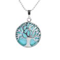 thumbnail image 1 of Colliers Pendentifs Arbre de Vie Kabbale Pierre Gemme Ronde Naturelle, 1 of 6