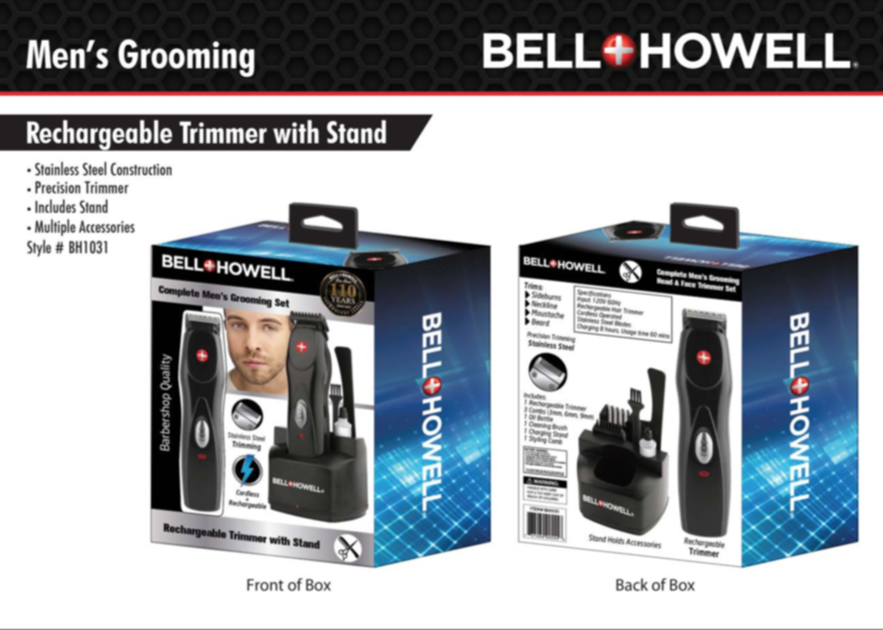 Bell + Howell Complete Men's Grooming Set Cordless & Rechargeable