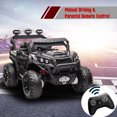 thumbnail image 4 of FINITO 24V Kids Ride on UTV, Electric Off-Road Vehicle 4 Wheeler Battery Powered Truck with Parent Remote Control, Black, 4 of 6