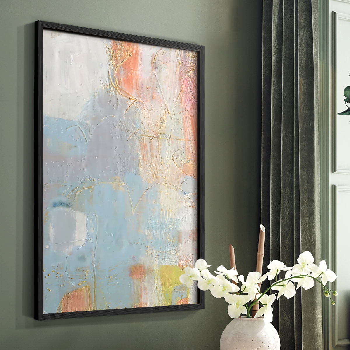 Cully II Framed Print in Black Solid Wood Framed Print No Nail Hanging