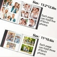 thumbnail image 2 of TickJOY Self Adhesive Photo Album Book 11×10.6" – Linen Large Scrapbook Album de Fotos for 4x6, 5x7, 8x10 Pictures, 40 Pages Magnetic Photo Album Scrapbook with 3 Metallic Pens – Black, 2 of 7